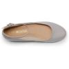 image:imageDREAM PAIRS Womens Dress Flats Ballet Low Wedge Round Toe Ankle Strap Comfortable Casual Flats ShoesGrey Suede