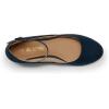 image:imageDREAM PAIRS Womens Dress Flats Ballet Low Wedge Round Toe Ankle Strap Comfortable Casual Flats ShoesNavy Suede