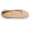 image:imageDREAM PAIRS Womens Dress Flats Ballet Low Wedge Round Toe Ankle Strap Comfortable Casual Flats ShoesNude Nubuck