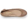 image:imageDREAM PAIRS Womens Dress Flats Ballet Low Wedge Round Toe Ankle Strap Comfortable Casual Flats ShoesNude Pu
