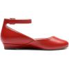 image:imageDREAM PAIRS Womens Dress Flats Ballet Low Wedge Round Toe Ankle Strap Comfortable Casual Flats ShoesRedpu