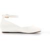 image:imageDREAM PAIRS Womens Dress Flats Ballet Low Wedge Round Toe Ankle Strap Comfortable Casual Flats ShoesWhite Pu