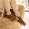 image:imageDREAM PAIRS Womens Fuzzy Cozy Slippers Genuine Suede Indoor Outdoor Fluffy Home Comfy Winter Slip On Cute Warm Memory Foam Furry Shoes FuzzyEasyChestnut