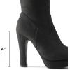 image:imageDREAM PAIRS Womens HIGHPLAT Chunky Thigh High Over The Knee High Heel BootsBlack