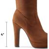 image:imageDREAM PAIRS Womens HIGHPLAT Chunky Thigh High Over The Knee High Heel BootsBrown
