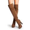 image:imageDREAM PAIRS Womens HIGHPLAT Chunky Thigh High Over The Knee High Heel BootsBrown
