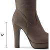 image:imageDREAM PAIRS Womens HIGHPLAT Chunky Thigh High Over The Knee High Heel BootsKhaki