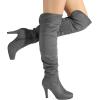 image:imageDREAM PAIRS Womens HIGHPLAT Chunky Thigh High Over The Knee High Heel BootsLightGrey