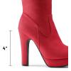 image:imageDREAM PAIRS Womens HIGHPLAT Chunky Thigh High Over The Knee High Heel BootsRed