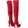 image:imageDREAM PAIRS Womens HIGHPLAT Chunky Thigh High Over The Knee High Heel BootsRed