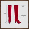 image:imageDREAM PAIRS Womens HIGHPLAT Chunky Thigh High Over The Knee High Heel BootsRed1