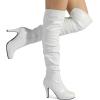 image:imageDREAM PAIRS Womens HIGHPLAT Chunky Thigh High Over The Knee High Heel BootsWhitePu1