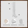 image:imageDREAM PAIRS Womens HIGHPLAT Chunky Thigh High Over The Knee High Heel BootsWhitePu1