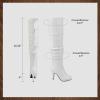 image:imageDREAM PAIRS Womens HIGHPLAT Chunky Thigh High Over The Knee High Heel BootsWhitePu1