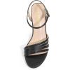 image:imageDREAM PAIRS Womens Kitten Heels Open Round Toe Comfortable Strappy Heels for Dressy Wedding Party Evening SandalsBlacksatin