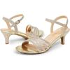 image:imageDREAM PAIRS Womens Kitten Heels Open Round Toe Comfortable Strappy Heels for Dressy Wedding Party Evening SandalsGoldglitter