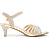 image:imageDREAM PAIRS Womens Kitten Heels Open Round Toe Comfortable Strappy Heels for Dressy Wedding Party Evening SandalsGoldglitter