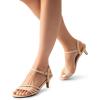 image:imageDREAM PAIRS Womens Kitten Heels Open Round Toe Comfortable Strappy Heels for Dressy Wedding Party Evening SandalsNudenubuck