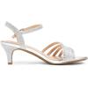 image:imageDREAM PAIRS Womens Kitten Heels Open Round Toe Comfortable Strappy Heels for Dressy Wedding Party Evening SandalsSilverglitter