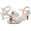 image:imageDREAM PAIRS Womens Kitten Heels Open Round Toe Comfortable Strappy Heels for Dressy Wedding Party Evening SandalsSilverglitter