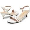 image:imageDREAM PAIRS Womens Kitten Heels Open Round Toe Comfortable Strappy Heels for Dressy Wedding Party Evening SandalsWhitepu