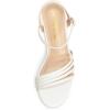 image:imageDREAM PAIRS Womens Kitten Heels Open Round Toe Comfortable Strappy Heels for Dressy Wedding Party Evening SandalsWhitepu