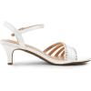 image:imageDREAM PAIRS Womens Kitten Heels Open Round Toe Comfortable Strappy Heels for Dressy Wedding Party Evening SandalsWhitesatin