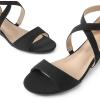 image:imageDREAM PAIRS Womens Low Wedge Sandals Ankle Strap Heel Sandal Open Toe Wide Dress Summer ShoesBlacknubuck