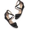 image:imageDREAM PAIRS Womens Low Wedge Sandals Ankle Strap Heel Sandal Open Toe Wide Dress Summer ShoesBlacknubuck
