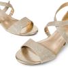 image:imageDREAM PAIRS Womens Low Wedge Sandals Ankle Strap Heel Sandal Open Toe Wide Dress Summer ShoesGold