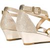 image:imageDREAM PAIRS Womens Low Wedge Sandals Ankle Strap Heel Sandal Open Toe Wide Dress Summer ShoesGold