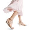 image:imageDREAM PAIRS Womens Low Wedge Sandals Ankle Strap Heel Sandal Open Toe Wide Dress Summer ShoesGold