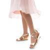 image:imageDREAM PAIRS Womens Low Wedge Sandals Ankle Strap Heel Sandal Open Toe Wide Dress Summer ShoesGoldpu