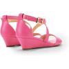 image:imageDREAM PAIRS Womens Low Wedge Sandals Ankle Strap Heel Sandal Open Toe Wide Dress Summer ShoesHot Pinkpu
