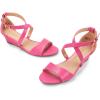 image:imageDREAM PAIRS Womens Low Wedge Sandals Ankle Strap Heel Sandal Open Toe Wide Dress Summer ShoesHot Pinkpu