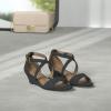 image:imageDREAM PAIRS Womens Low Wedge Sandals Ankle Strap Heel Sandal Open Toe Wide Dress Summer ShoesNavysuede