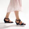 image:imageDREAM PAIRS Womens Low Wedge Sandals Ankle Strap Heel Sandal Open Toe Wide Dress Summer ShoesNavysuede