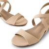 image:imageDREAM PAIRS Womens Low Wedge Sandals Ankle Strap Heel Sandal Open Toe Wide Dress Summer ShoesNudenubuck