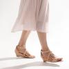 image:imageDREAM PAIRS Womens Low Wedge Sandals Ankle Strap Heel Sandal Open Toe Wide Dress Summer ShoesNudenubuck