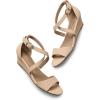 image:imageDREAM PAIRS Womens Low Wedge Sandals Ankle Strap Heel Sandal Open Toe Wide Dress Summer ShoesNudenubuck