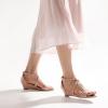 image:imageDREAM PAIRS Womens Low Wedge Sandals Ankle Strap Heel Sandal Open Toe Wide Dress Summer ShoesNudepat