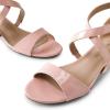 image:imageDREAM PAIRS Womens Low Wedge Sandals Ankle Strap Heel Sandal Open Toe Wide Dress Summer ShoesNudepat