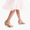 image:imageDREAM PAIRS Womens Low Wedge Sandals Ankle Strap Heel Sandal Open Toe Wide Dress Summer ShoesNudepat1