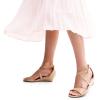 image:imageDREAM PAIRS Womens Low Wedge Sandals Ankle Strap Heel Sandal Open Toe Wide Dress Summer ShoesNudepat1