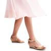 image:imageDREAM PAIRS Womens Low Wedge Sandals Ankle Strap Heel Sandal Open Toe Wide Dress Summer ShoesNudepat1