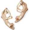 image:imageDREAM PAIRS Womens Low Wedge Sandals Ankle Strap Heel Sandal Open Toe Wide Dress Summer ShoesNudepat1