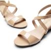 image:imageDREAM PAIRS Womens Low Wedge Sandals Ankle Strap Heel Sandal Open Toe Wide Dress Summer ShoesNudepat1
