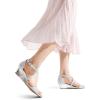 image:imageDREAM PAIRS Womens Low Wedge Sandals Ankle Strap Heel Sandal Open Toe Wide Dress Summer ShoesSilver