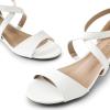 image:imageDREAM PAIRS Womens Low Wedge Sandals Ankle Strap Heel Sandal Open Toe Wide Dress Summer ShoesWhitepu