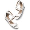 image:imageDREAM PAIRS Womens Low Wedge Sandals Ankle Strap Heel Sandal Open Toe Wide Dress Summer ShoesWhitepu